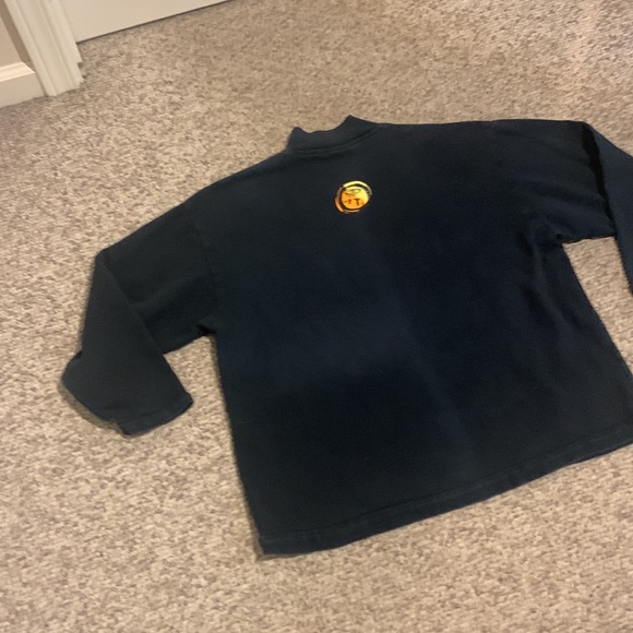 Vtg Gotcha black mock neck spelled out logo surf board neon shirt sz s - Picture 3 of 3